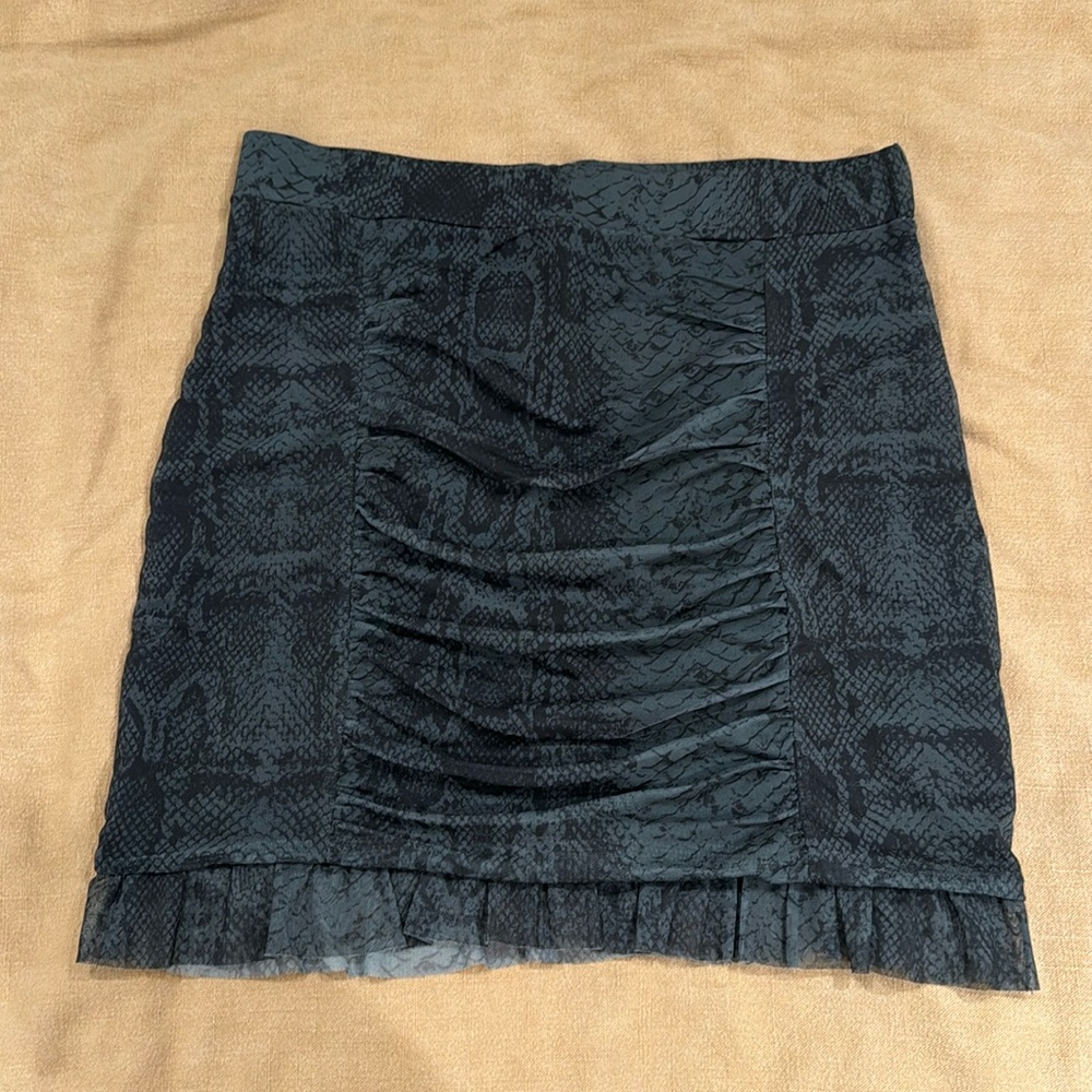Black and green free people mini skirt NWT